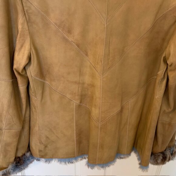 Overland Genuine Leather & Fur Jacket, Size Large - Picture 8 of 16